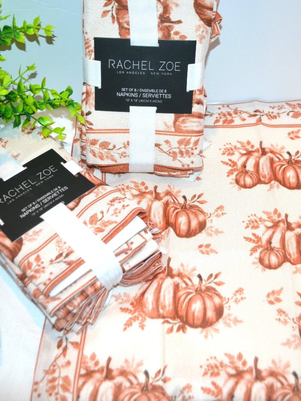 Fall Napkins 24 Rachel Zoe Metallic Copper New with Tags